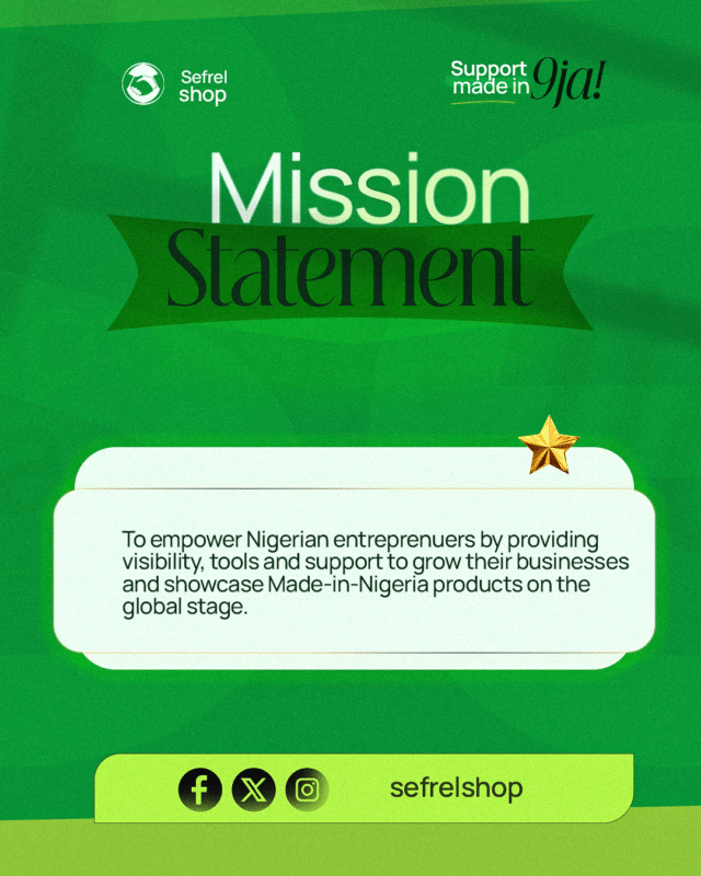 SefrelShop's Mission: Showcase made-in-Nigeria products
