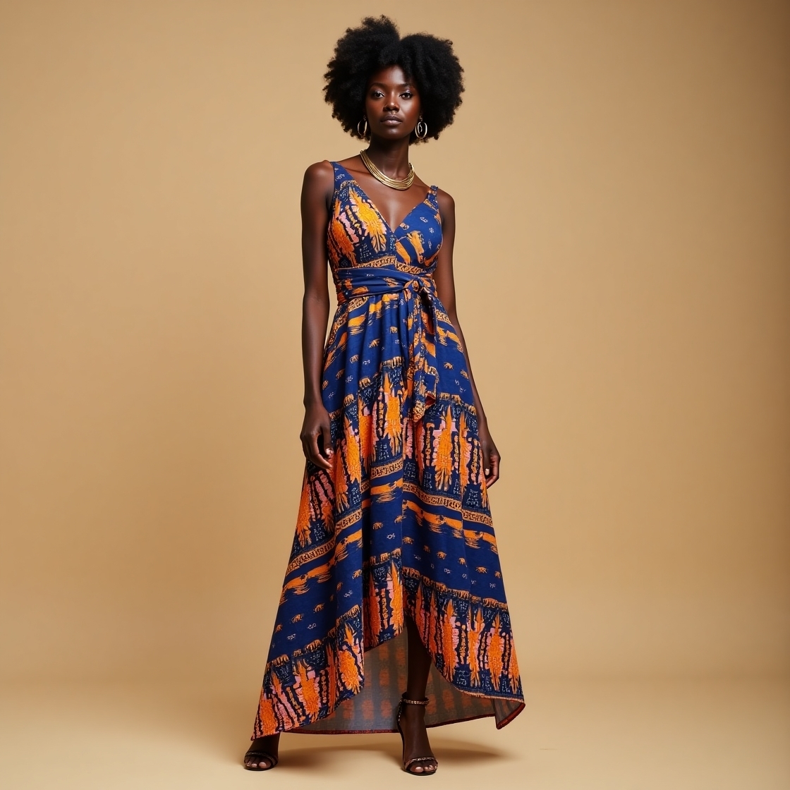 Adire Wrap Gown - Image 1