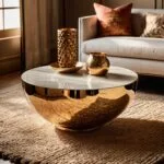Leonardo Kino XL A striking round center table featuring a pol 1