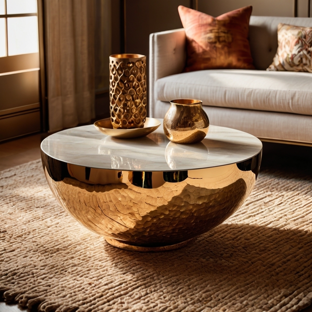 Leonardo_Kino_Xl_A_Striking_Round_Center_Table_Featuring_A_Pol_1 Round Table - Image 1