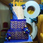 Three-Tiered Round and Square Celebration Cake