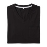 Men’s black V-Neck T-Shirt with Chest Pocket