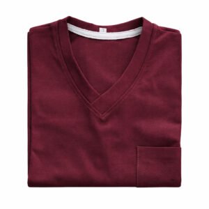 Men wine V Neck T Shirt With Pocket Nigeria 2026