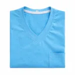 Men’s Sky-blue V-Neck T-Shirt with Chest Pocket