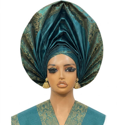 Asha Jacob Yunik Gele with Shoulder Ipele | Luxury M. Hayes Owambe Gele