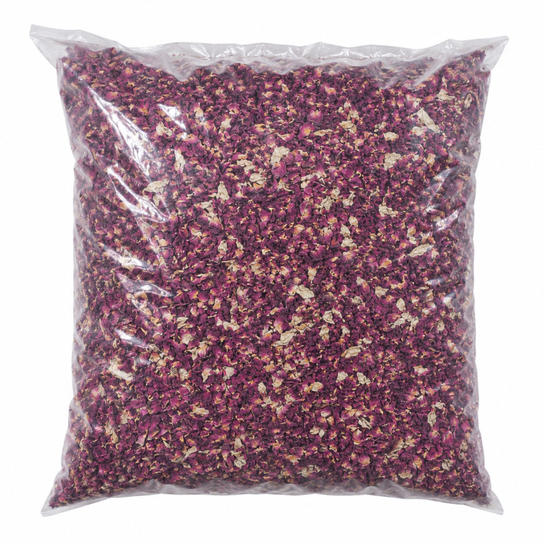 Premium Rose Petex (Dried Rose Petals) in a sealed package, ideal for herbal tea, desserts, baking, skincare, and natural wellness.